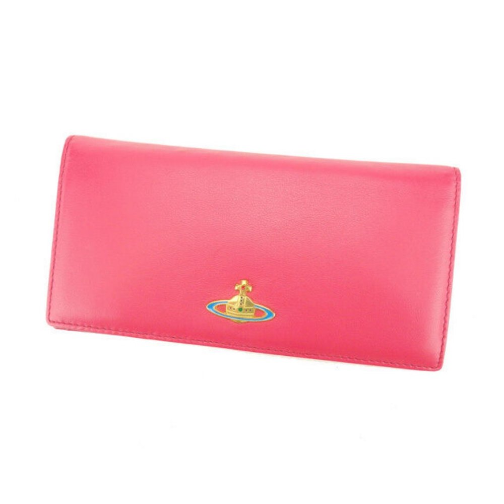 Vivienne Westwood Wallet Purse Long Wallet Orb Pink Woman Authentic Used Y3836